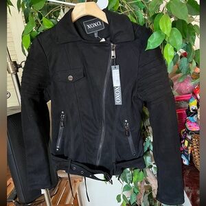 XOXO Black Moto Jacket Tailored Fit